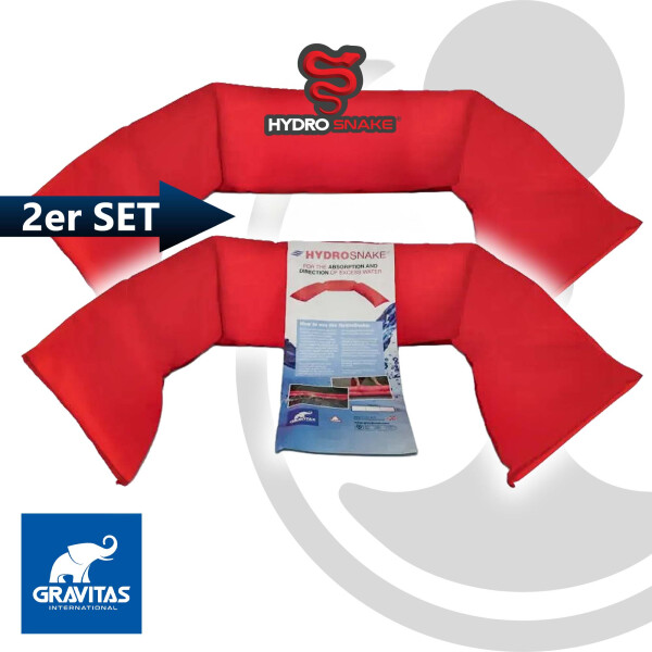 HYDRO SNAKE 1300 x 50 mm Hochwassersperre Überschwemmungsschutz Sandsack Alternative - 2er Pack (rot)