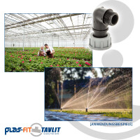 TAVLIT 90° Winkel PP-Schraubverbinder, 1 Zoll ÜWM x 3/4 Zoll AG, 10 bar Typ SEFM134