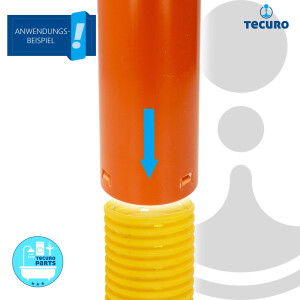 tecuro Abschlussrohr Ø 60 mm x 1,00 m, für Bodenablaufrohr / Drainagerohr , mit Klicksystem, PVC-U rot für Rohr