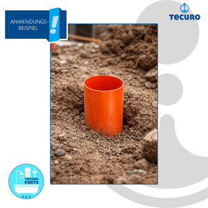 tecuro Abschlussrohr Ø 60 mm x 1,00 m, für Bodenablaufrohr / Drainagerohr , mit Klicksystem, PVC-U rot für Rohr