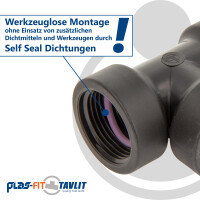 TAVLIT T-Stück Self Seal PP-Schraubverbinder, allseitig Innengewinde, 10 bar Typ TFS