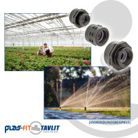 TAVLIT Doppelmuffe Kupplung 3/4 Innengewinde, Self Seal PP-Schraubverbinder, 10 bar Typ FCS