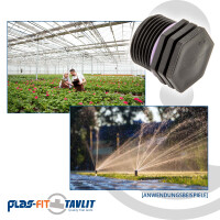 TAVLIT Stopfen mit Außengewinde, Self Seal PP-Schraubverbinder, 10 bar Typ PMS