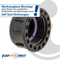 TAVLIT Kappe mit Innengewinde, Self Seal PP-Schraubverbinder, 10 bar Typ CFS