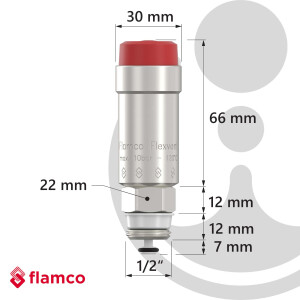 FLAMCO Schnellentlüfter Schwimmerentlüfter Flexvent 1/2 Zoll, mit Absperrventil - 10 bar, max. +90°C - Typ 27742