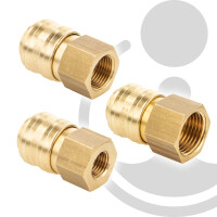 Druckluft Verschlusskupplung NW 7,2 x Zoll Innengewinde, Dichtung NBR, Typ 26KA, Messing blank