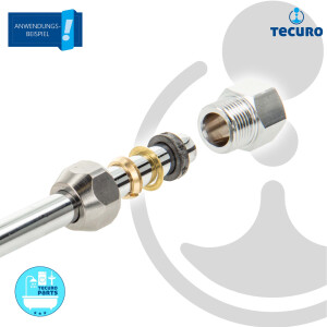 tecuro gerade Quetschverschraubung x Zoll Innengewinde, Messing verchromt