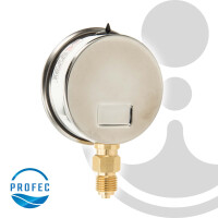 Profec Manometer 0 - 6 bar, Glyzeringefüllt, Ø 63 mm, 1/4 Zoll Anschluss nach unten Radial, Überdruck-Manometer