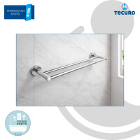 tecuro 8000 Doppel-Badetuchhalter 800 mm, Rohr Ø 15 mm - Metall hochglanzverchromt