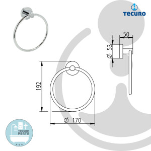 tecuro 8000 Handtuchring Ø 170 mm - Metall hochglanzverchromt