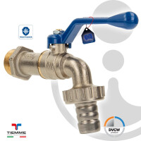 TIEMME NO-FROST Auslaufventil Kugelauslaufventil 3/4 Zoll DN 20 - Messing vernickelt