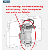 VALSIR Bassin Führung mit Dichtung, passend zu UP-Spülkasten EGEA 2000-2010 - VS0820357