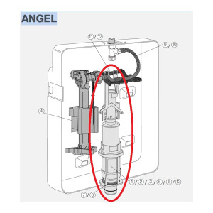 VALSIR Heberglocke für 2-Mengen UP-Spülkasten ANGEL 2010-2009 - VS0820355