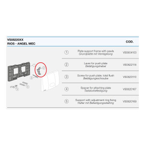 VALSIR Betätigungshebel zu Betätigungsplatte RIOS / ANGEL 1- Mengenspülung - VS0822118