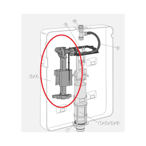 VALSIR Füllventil Schwimmerventil COMPACT UNIVERSAL, 3/8 Zoll, für UP-Spülkästen - VS0866900