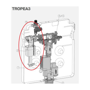 VALSIR Füllventil Schwimmerventil COMPACT, Abgang nach oben, für UP-Spülkasten TROPEA3 - VS0866693