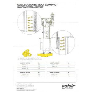 VALSIR Füllventil Schwimmerventil COMPACT, Abgang nach oben, für UP-Spülkasten TROPEA3 - VS0866693