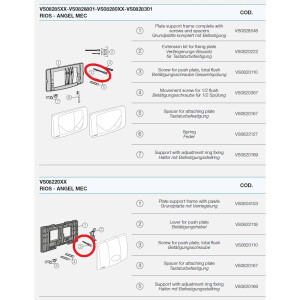 VALSIR Drückerstange zu Betätigungsplatte RIOS / ANGEL 1-Mengenspülung - VS0820110