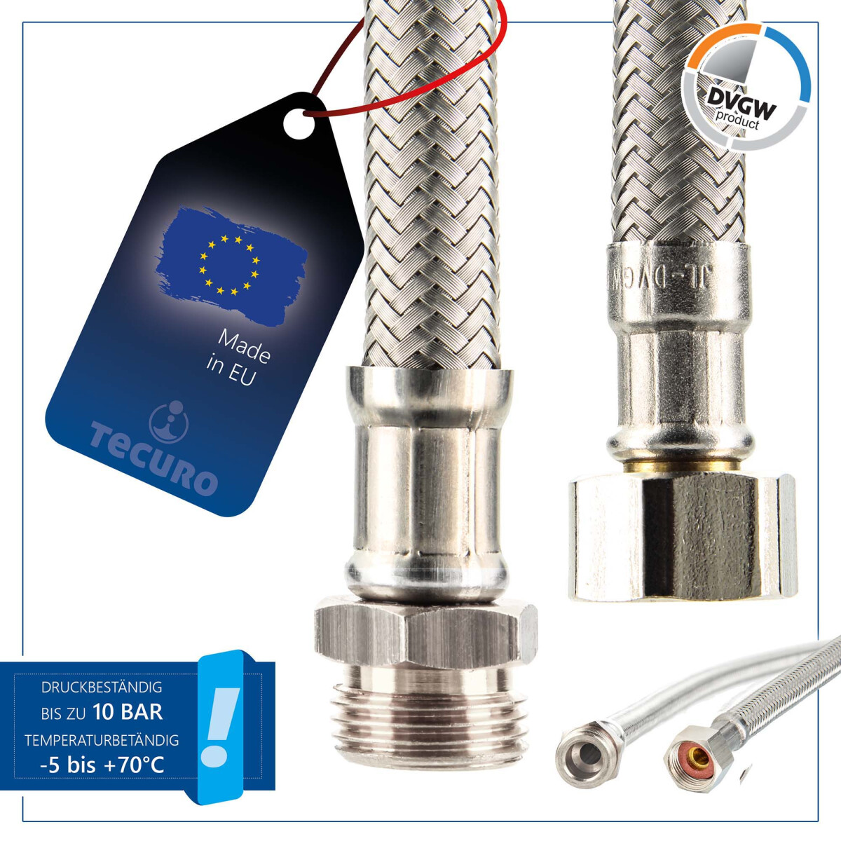 tecuro Sanitär Verbindungsschlauch 3/8 ÜWM x...