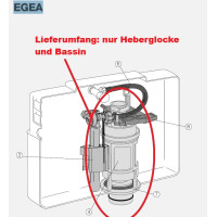 VALSIR Heberglocke mit Bassin für 1-Mengen UP-Spülkasten EGEA 1996-1999 - VS0827801