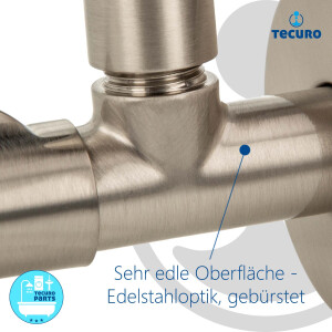 tecuro DESIGN Eckventil nickel gebürstet -...