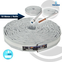 tecuro Vlies - Rohrisolierung mit wasserdichter PE-Schutzfolie, 4 mm Dämmstärke, Rolle mit 10 Meter