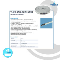 tecuro Vlies - Rohrisolierung mit wasserdichter PE-Schutzfolie, 4 mm Dämmstärke, Rolle mit 10 Meter