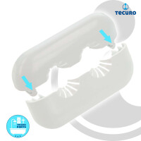 tecuro Universal Scharnierrosette für Rohr Ø 10 mm bis Ø 16 mm, weiß, Kunststoff