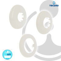 tecuro Universal Siphonrosette für Wandrohr Ø 32 mm bis Ø 50 mm, weiß, Kunststoff