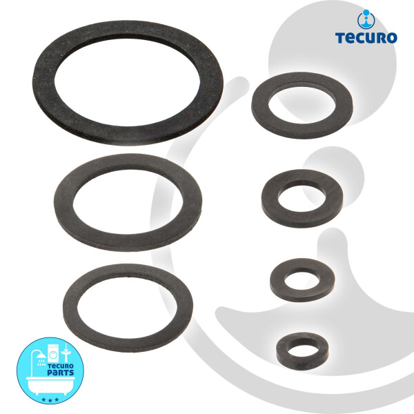 tecuro Gummidichtung für Verschraubungen/Überwurfmuttern, EPDM/SBR