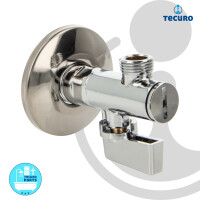 tecuro Kugel - Eckventil mit Filter, Wandanschluss 1/2 Zoll x 3/8 Zoll, Messing hochglanzverchromt