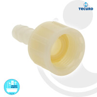 tecuro gerade Schlauchtülle Ø 10 mm x Überwurfmutter 1/2 Zoll, PA (nylon 66), natur