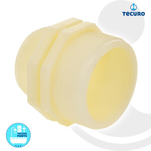 tecuro Doppelnippel, reduziert, 1 1/2 Zoll AG x 2 Zoll AG, PA (nylon 66), natur