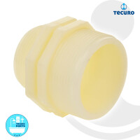 tecuro Doppelnippel, reduziert, 1 1/2 Zoll AG x 2 Zoll AG, PA (nylon 66), natur