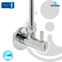 B-Ware  tecuro DESIGN Eckventil mit Filter, Wandanschluss 1/2 Zoll x 3/8 Zoll, Messing hochglanzverchromt