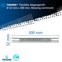 B- Ware tecuro flexibles Abgangsrohr für Siphon Ø 32 mm x 300 mm, Messing verchromt