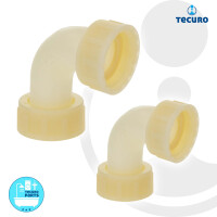 tecuro 90° Winkel mit beidseitig Überwurfmutter, PA (nylon 66), natur