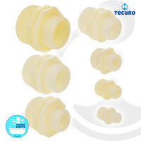 tecuro Doppelnippel, reduziert, mit beidseitig Außengewinde, PA (nylon 66), natur