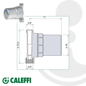 CALEFFI Wasserschlagdämpfer ANTISHOCK 3/8 Zoll, für Eckventilanschluss - Typ 525130