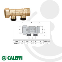 CALEFFI Rückflussverhinderer Typ EA, 3/4 Zoll Überwurfmutter x 3/4 Zoll AG, kontrollierbar - Typ 304640