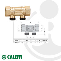 CALEFFI Rückflussverhinderer Typ EA, beidseitig 1/2 Zoll Innengewinde, kontrollierbar - Typ 304540