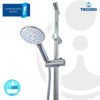 tecuro Brausestange 90 cm Wandstange SUN - mit variablen Wandbefestigungen, verchromt