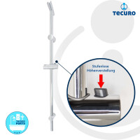 tecuro Brausestange 90 cm Wandstange SUN - mit variablen Wandbefestigungen, verchromt