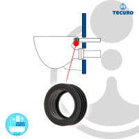 tecuro Euro WC-Spülrohrverbinder Ø 55/60 mm für Spülrohr Ø 40 mm, zu UP-Spülkasten