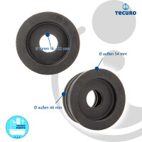 tecuro Gummimanschette für Abflussrohr Außen Ø 46 mm x Innen Ø 16-22 mm