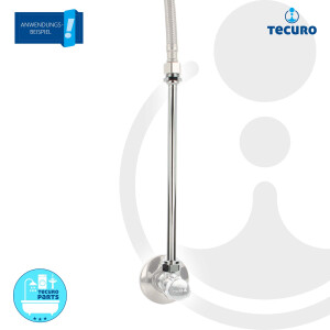 tecuro Anschluss - Verbindungsrohr AG 3/8 Zoll x Ø 10 mm x 210 mm - Kupfer/Messing verchromt