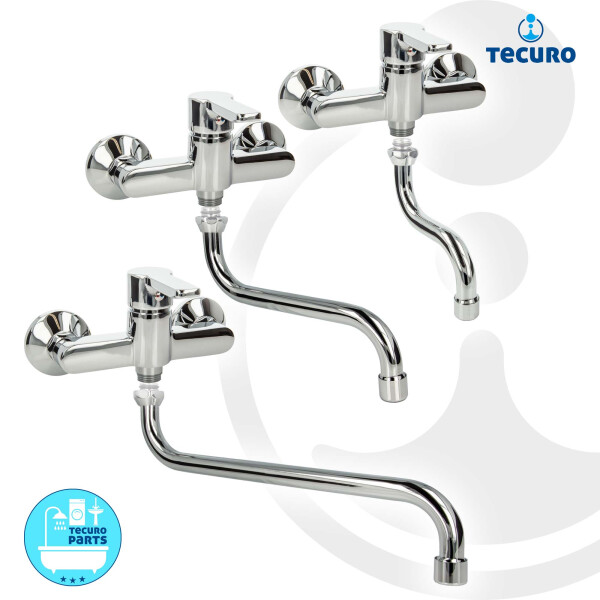 tecuro Einhebel - Wand Spültischbatterie CLASSIC, mit S-Auslauf, glanzverchromt