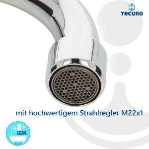tecuro Einhebel - Wand Spültischbatterie CLASSIC, mit S-Auslauf, Messing glanzverchromt