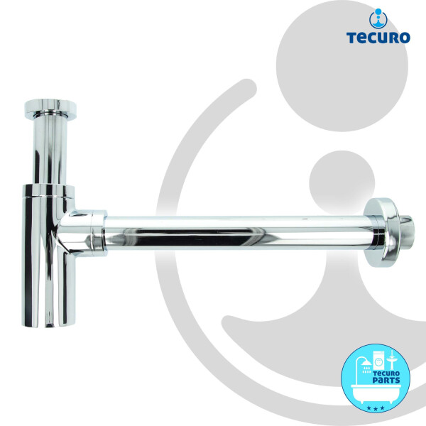 B-WARE tecuro DESIGN Flaschensiphon Rohrgeruchsverschluss Siphon, Messing verchromt