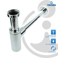 B-WARE tecuro DESIGN Flaschensiphon Rohrgeruchsverschluss Siphon, Messing verchromt